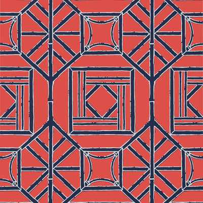 Thibaut Design wallcovering, Shoji Panel pattern , Red color, Chinoiserie,Geometric,Trellis , Lattice style type , pattern number  T75518