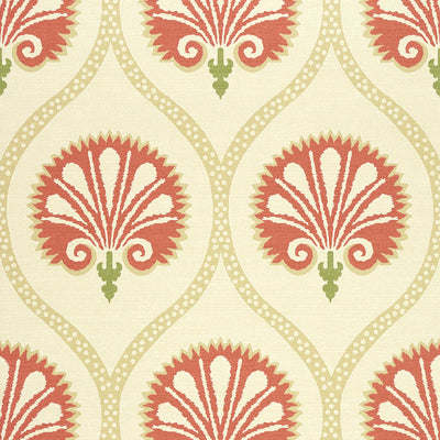 Thibaut Design wallcovering, Kimberly pattern , Tomato color, Geometric,Medallions,Trellis , Lattice style type , pattern number  T85016