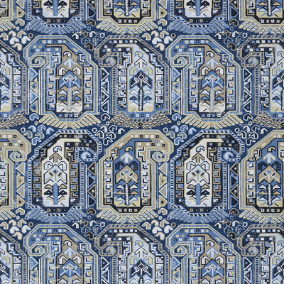Thibaut Design wallcovering, Gleniffer pattern , Blue , White color, Ethnic,Geometric style type , pattern number  T85022