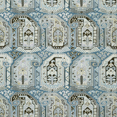 Thibaut Design wallcovering, Gleniffer pattern , Aqua color, Ethnic,Geometric style type , pattern number  T85023