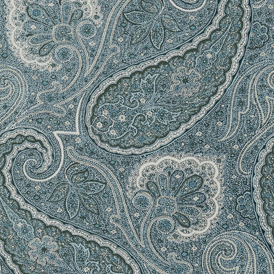 Thibaut Design wallcovering, Sherrill Paisley pattern , Teal , Beige color, Floral,Paisley style type , pattern number  T85078