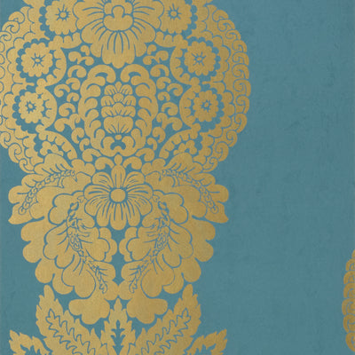 Thibaut Design wallcovering, Rowan Damask pattern , Green color, Damask style type , pattern number  T89133