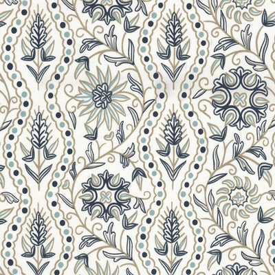 Stout Fabrics , Wesley Wesley, Blue color, Multipurpose Print style type , pattern number  WESL-3