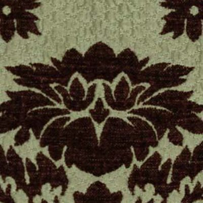 BEACON HILL FABRICS-CHENILLE DAMSK -MINTBROWN