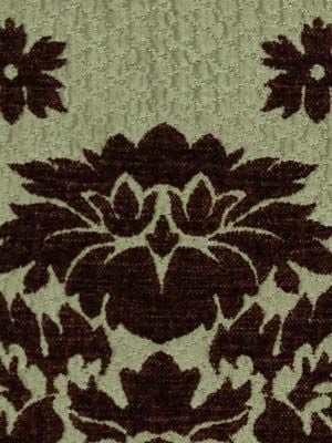 BEACON HILL FABRICS-CHENILLE DAMSK -MINTBROWN