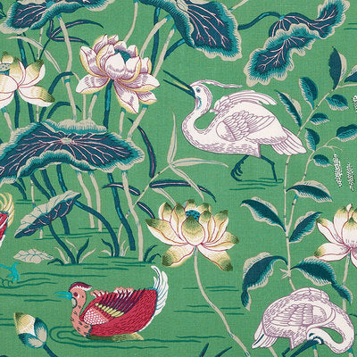 Schumacher Fabrics , a selection of fabrics such as velvet, damask, cotton, silk, linen and sheers.