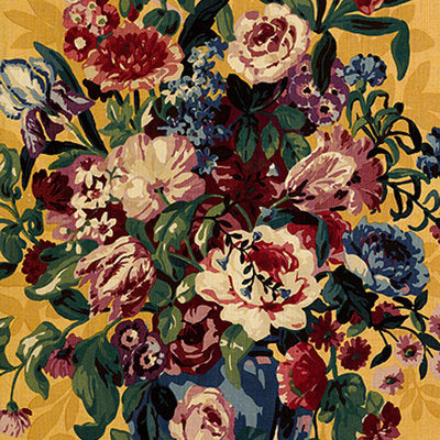 Schumacher Fabrics , a selection of fabrics such as velvet, damask, cotton, silk, linen and sheers.