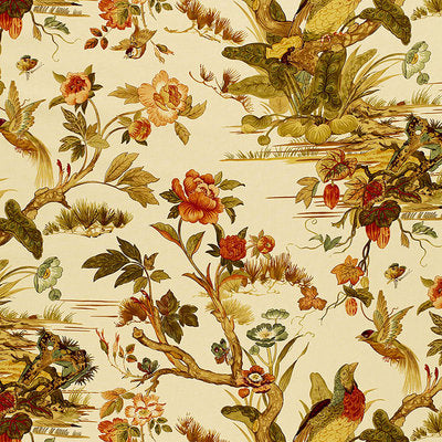 Schumacher Fabrics , a selection of fabrics such as velvet, damask, cotton, silk, linen and sheers.