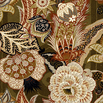 Schumacher Fabrics , a selection of fabrics such as velvet, damask, cotton, silk, linen and sheers.