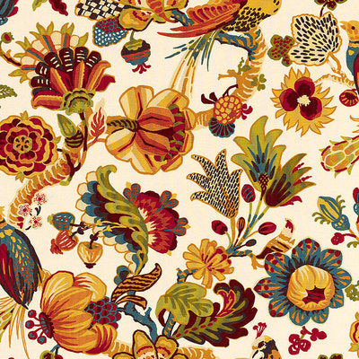 Schumacher Fabrics , a selection of fabrics such as velvet, damask, cotton, silk, linen and sheers.