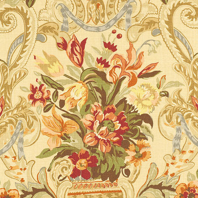 Schumacher Fabrics , a selection of fabrics such as velvet, damask, cotton, silk, linen and sheers.