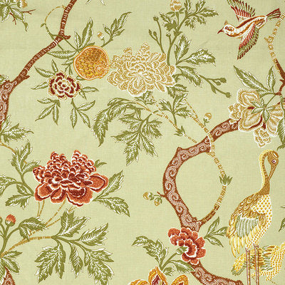 Schumacher Fabrics , a selection of fabrics such as velvet, damask, cotton, silk, linen and sheers.