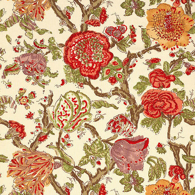 Schumacher Fabrics , a selection of fabrics such as velvet, damask, cotton, silk, linen and sheers.