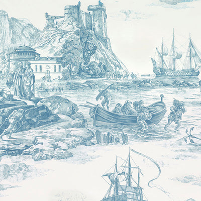 SCHUMACHER FABRICS -176160-MARINE TOILE