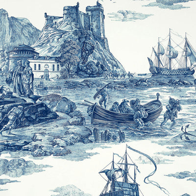 SCHUMACHER FABRICS -176161-MARINE TOILE