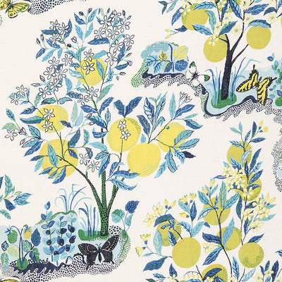 Schumacher Citrus Garden Primary Fabric  DecoratorsBest