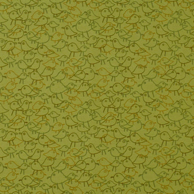 ROBERT ALLEN FABRICS-CHATTING CHICKS -HONEYDEW