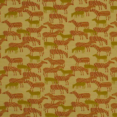 ROBERT ALLEN FABRICS-ZEBRA SAFARI -CARROT
