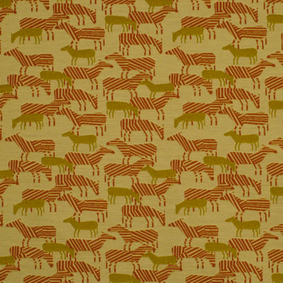 ROBERT ALLEN FABRICS-ZEBRA SAFARI -CARROT