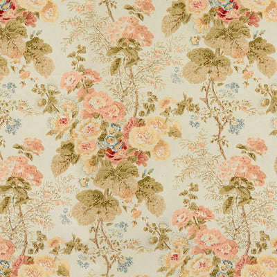 LEE JOFA - HOLLYHOCK HDB - CORAL/OLIVE