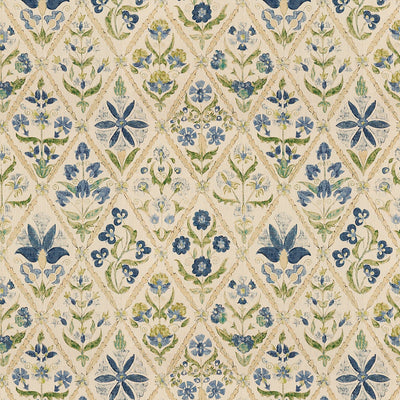 LEE JOFA - SUSANI TRELLIS - BLUE/GREEN