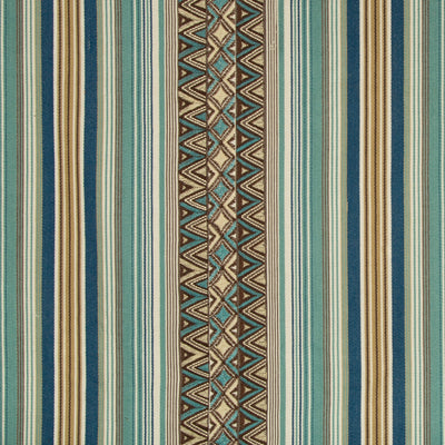 LEE JOFA - DALLOL STRIPE - TEAL/BROWN