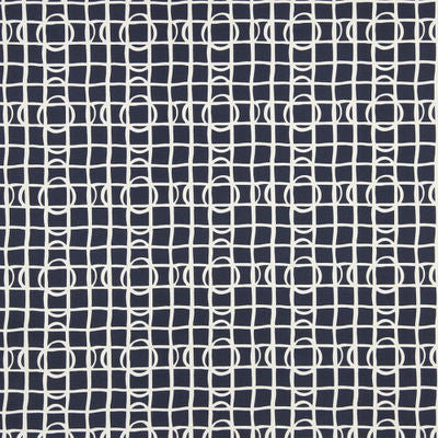 ROBERT ALLEN FABRICS-LATTICE GRAPH -ULTRAMARINE