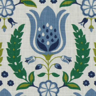 ROBERT ALLEN FABRICS-ORNATE FRAME -ULTRAMARINE