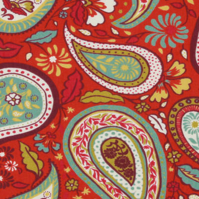 ROBERT ALLEN FABRICS-ART PAISLEY -POPPY