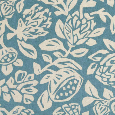 ROBERT ALLEN FABRICS-CUTWORK FLORAL -COVE