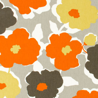 ROBERT ALLEN FABRICS-TOP FLORAL -ORANGECRUSH