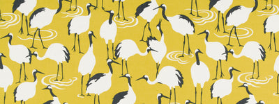 ROBERT ALLEN FABRICS-WINTER CRANE -GOLDENROD