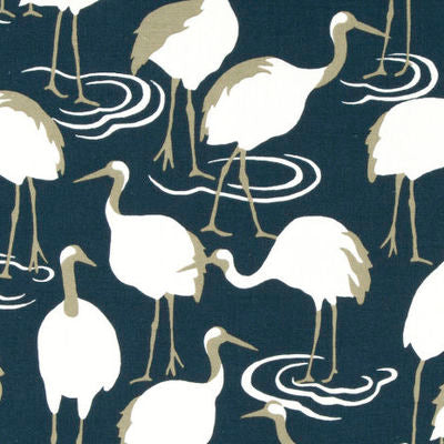 ROBERT ALLEN FABRICS-WINTER CRANE -ADMIRAL