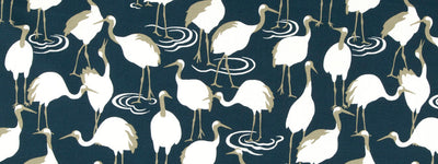 ROBERT ALLEN FABRICS-WINTER CRANE -ADMIRAL