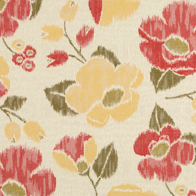 ROBERT ALLEN FABRICS-VIVID POSEY BK -CORAL