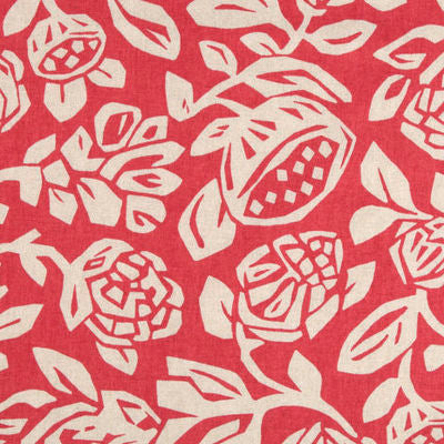 ROBERT ALLEN FABRICS-CUTWORK FLORAL -CORAL