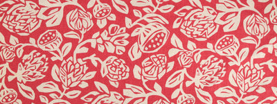 ROBERT ALLEN FABRICS-CUTWORK FLORAL -CORAL