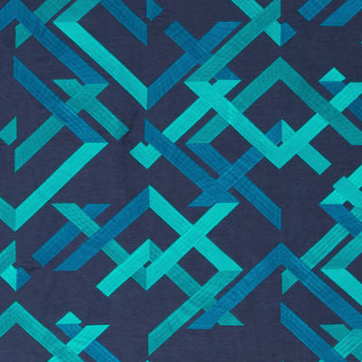 BEACON HILL FABRICS-ABSTRACT FRET -NAVY