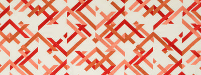 BEACON HILL FABRICS-ABSTRACT FRET -CORAL