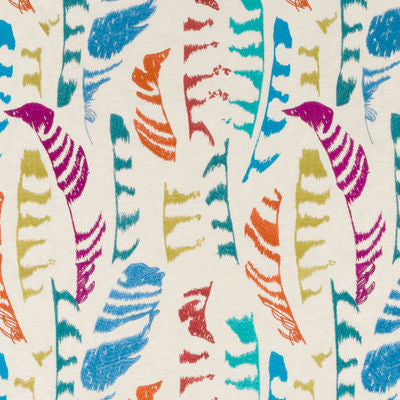 BEACON HILL FABRICS-PLUME STITCH -CORAL
