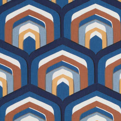ROBERT ALLEN FABRICS-PISTON GEO -COGNAC
