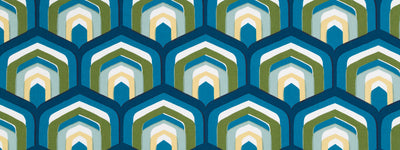 ROBERT ALLEN FABRICS-PISTON GEO -TURQUOISE