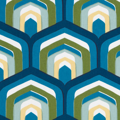 ROBERT ALLEN FABRICS-PISTON GEO -TURQUOISE