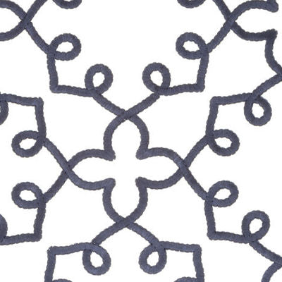 BEACON HILL FABRICS-LEILA SCROLL -NAVY