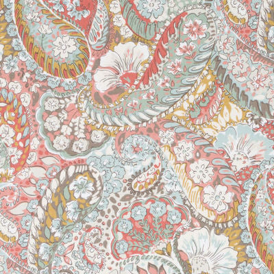 ROBERT ALLEN FABRICS-ZEN PAISLEY -CORAL