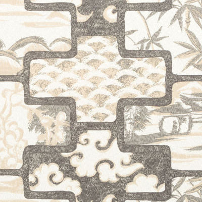 ROBERT ALLEN FABRICS-KENJI RR BK -GREYSTONE