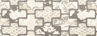 ROBERT ALLEN FABRICS-KENJI RR BK -GREYSTONE
