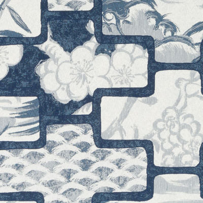 ROBERT ALLEN FABRICS-KENJI RR BK -INDIGO