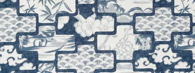 ROBERT ALLEN FABRICS-KENJI RR BK -INDIGO