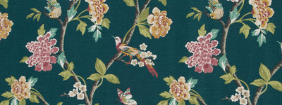 ROBERT ALLEN FABRICS-HELENE FLORAL -JADE